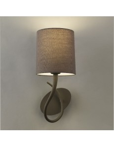 Lua applique moderna con paralume grigio cenere