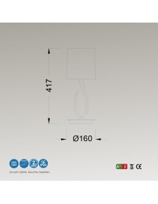 Lua abatjour lumetto moderna con paralume grigio cenere 2