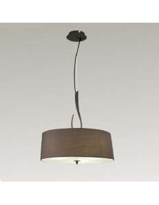 Lua lampadario rotondo paralume grigio cenere Ø50