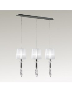 Tiffany lampadario a barra con paralume organza pendenti cristallo 2