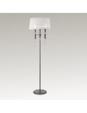 Tiffany piantana lampada da terra con paralume chiaro e pendenti