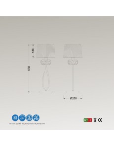 Loewe lampada da tavolo lume paralume chiaro decoro cristallo 2