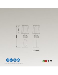 Loewe lumetto abatjour lampada da comodino paralume chiaro decoro cristallo 2