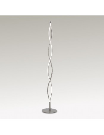 Sahara silver piantana lampada da terra led h150 21w 3000k dimmerabile diffusore intrecciato