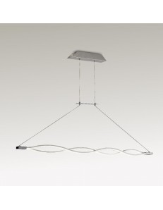 Sahara silver sospensione design moderno led 42w 3000k diffusore intrecciato