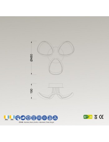 Knot plafoniera led 36w luce calda Ø48 design  