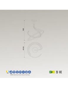 Nur lampadario LED 50w luce calda dimmerabile cromo