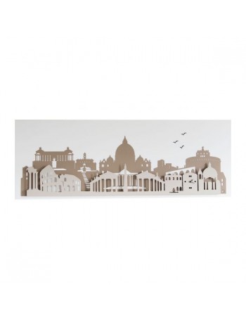 Roma orologio da parete metallo beige nocciola 140x50cm