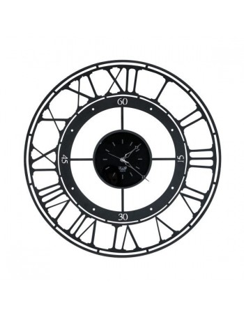Koros orologio da parete grande metallo nero numeri romani 90cm