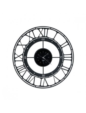 Koros orologio da parete numeri romani metallo nero 70cm