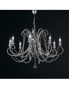 Magda lampadario Ø 74 stilizzato cromato con catene di cristallo 8 luci 2