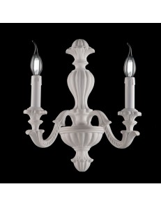 Leonardo applique 2 luci in legno shabby bianco