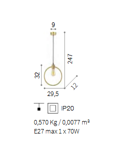 IDEAL LUX: Abc sp1 round lampadario classico moderno 70w in offerta 2