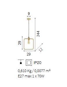 IDEAL LUX: Abc sp1 square lampadario classico moderno 70w in offerta 2
