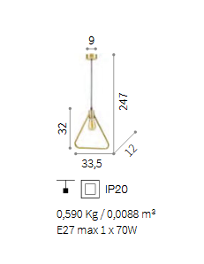 IDEAL LUX: Abc sp1 triangle lampadario classico moderno 70w in offerta 2