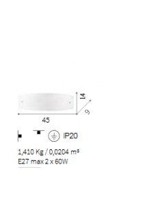 IDEAL LUX: Ali Ap2 applique rettangolare in vetro bianco in offerta 2