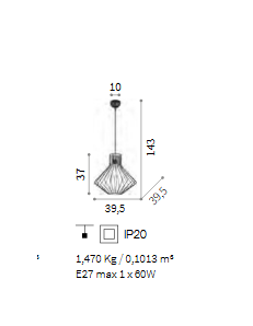 IDEAL LUX: Ampolla-4 sp1 lampadario metallo minimal nero in offerta 2