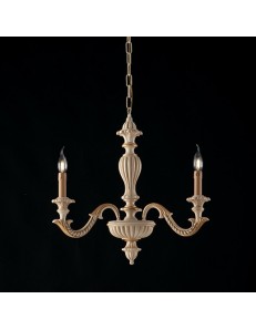 Leonardo piccolo lampadario 3 bracci avorio oro legno