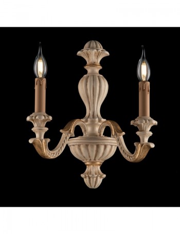 Leonardo applique 2 luci in legno avorio oro