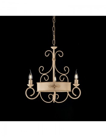 BONETTI ILLUMINA: Baltimora lampadario ferro battuto artigianale decorato avorio Ø53 in offerta