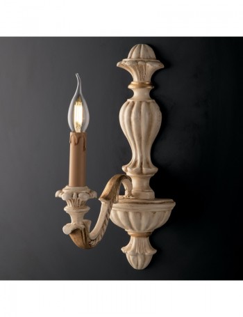 Leonardo applique ad 1 luce in legno avorio oro