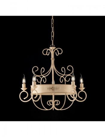 BONETTI ILLUMINA: Baltimora lampadario artigianale in metallo avorio 6 luci in offerta
