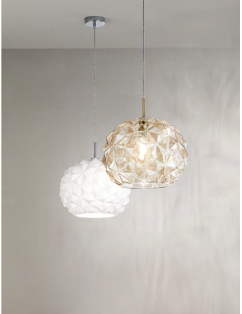 PERENZ: Meteora lampadario moderno vetro bianco Ø35 cucina in offerta