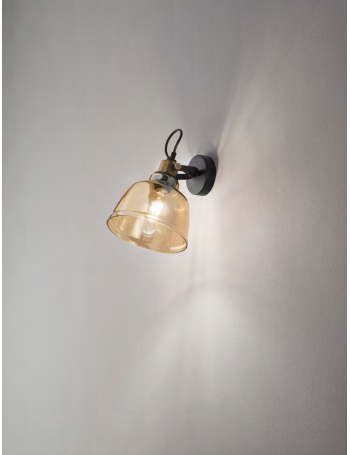 PERENZ: Vintage applique orientabile vetro ambra o fumee Ø20 in offerta