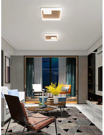 PERENZ: Boxe plafoniera quadrata LED moderna 48w tonalita luce calda naturale fredda selezionabile