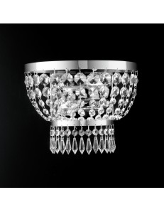 BONETTI ILLUMINA: Mozart applique cromo con inserti di strass e cristalli in offerta