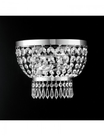 BONETTI ILLUMINA: Mozart applique cromo con inserti di strass e cristalli in offerta