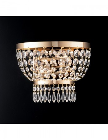BONETTI ILLUMINA: Mozart applique dorata con inserti di strass e cristalli in offerta