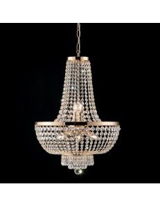 BONETTI ILLUMINA: Mozart lampadario dorato cristalli k9 e stass a catenalla Ø50 in offerta