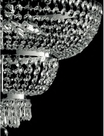 BONETTI ILLUMINA: Mozart lampadario cromo cristalli k9 e stass a catenalla Ø50 in offerta