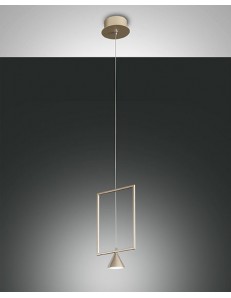 FABAS LUCE: Sirio sospensione LED 8w quadrata oro opaco in offerta