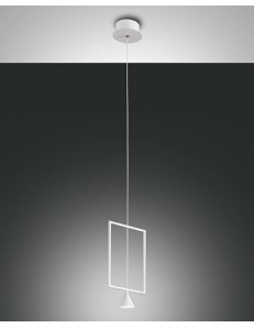 FABAS LUCE: Sirio sospensione LED 8w quadrata bianco design in offerta