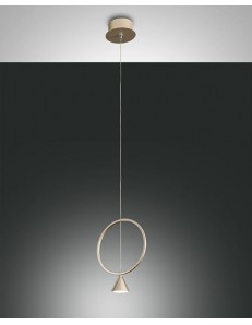 FABAS LUCE: Sirio sospensione LED 8w tonda oro opaco design in offerta
