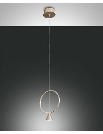 FABAS LUCE: Sirio sospensione LED 8w tonda oro opaco design in offerta