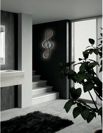 BONETTI ILLUMINA: Violino lampada musicale moderna design led 50 watt plafoniera cromata in offerta