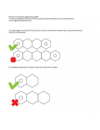 Hexagon elemento decorativo plafoniera componibile antracite 25x29cm Hexagon elemento decorativo plafoniera componibile antracite 25x29cm