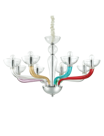 IDEAL LUX: Casanova sp8 lampadario sospensione vetro soffiato multicolor in offerta