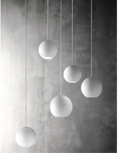GEA LUCE: GUYA sospensione lineare 3 sfere LED 24 w lampada cucina bianco oro o nero luce calda Gea 2