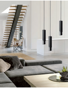GEA LUCE: EMILY sospensione cilindrica GU10 lampada penisola cucina bianco o nero Gea luce in 2