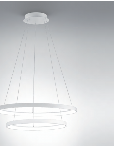 GEA LUCE: KRIZIA sospensione doppio anello Ø58 led dimmerabile 88watt bianco Gea luce in offerta 2