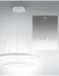 GEA LUCE: KRIZIA sospensione doppio anello Ø58 led dimmerabile 88watt oro Gea luce in offerta