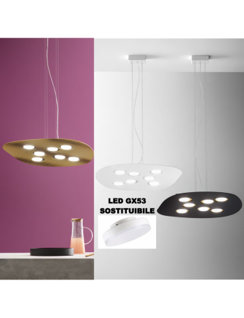 GEA LUCE: Irene lampadario biemissione GX53 led asimmetrico vari colori in offerta