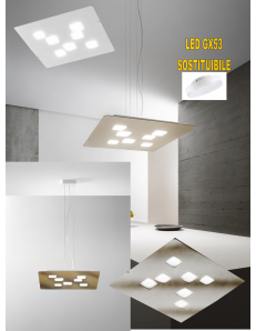 GEA LUCE: Giselle lampadario biemissione GX53 led quadrato vari colori Gea luce in offerta