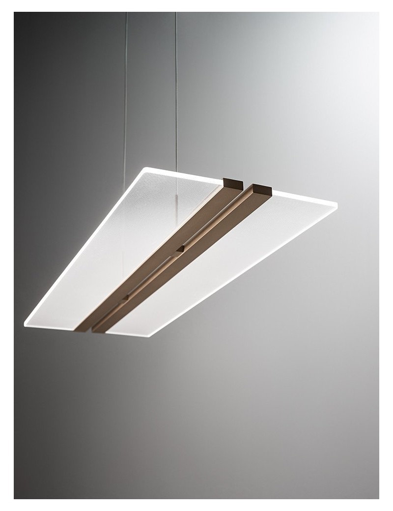 Perenz Ghost lampadario led 32w moderno cucina oro opaco rettangolare CCT  3000 4000 6000K