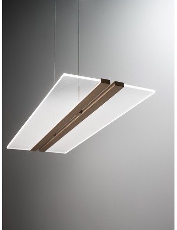 Ghost lampadario led 32w moderno cucina oro opaco rettangolare CCT 3000 4000 6000K