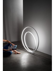 Ritmo piantana LED moderna 96w bianca doppio anello